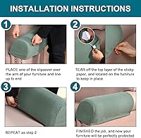 Vista 6 de Turquoize Fundas elásticas para reposabrazos para sillas y sofás, fundas para reposabrazos de sofá de elastano jacquard, fundas antideslizantes