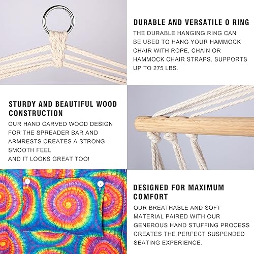 Miniatura 2 de Backyard Expressions - Columpio reversible para colgar  máximo 275 libras  Barra esparcidora de madera  para cualquier espacio interior o exterior