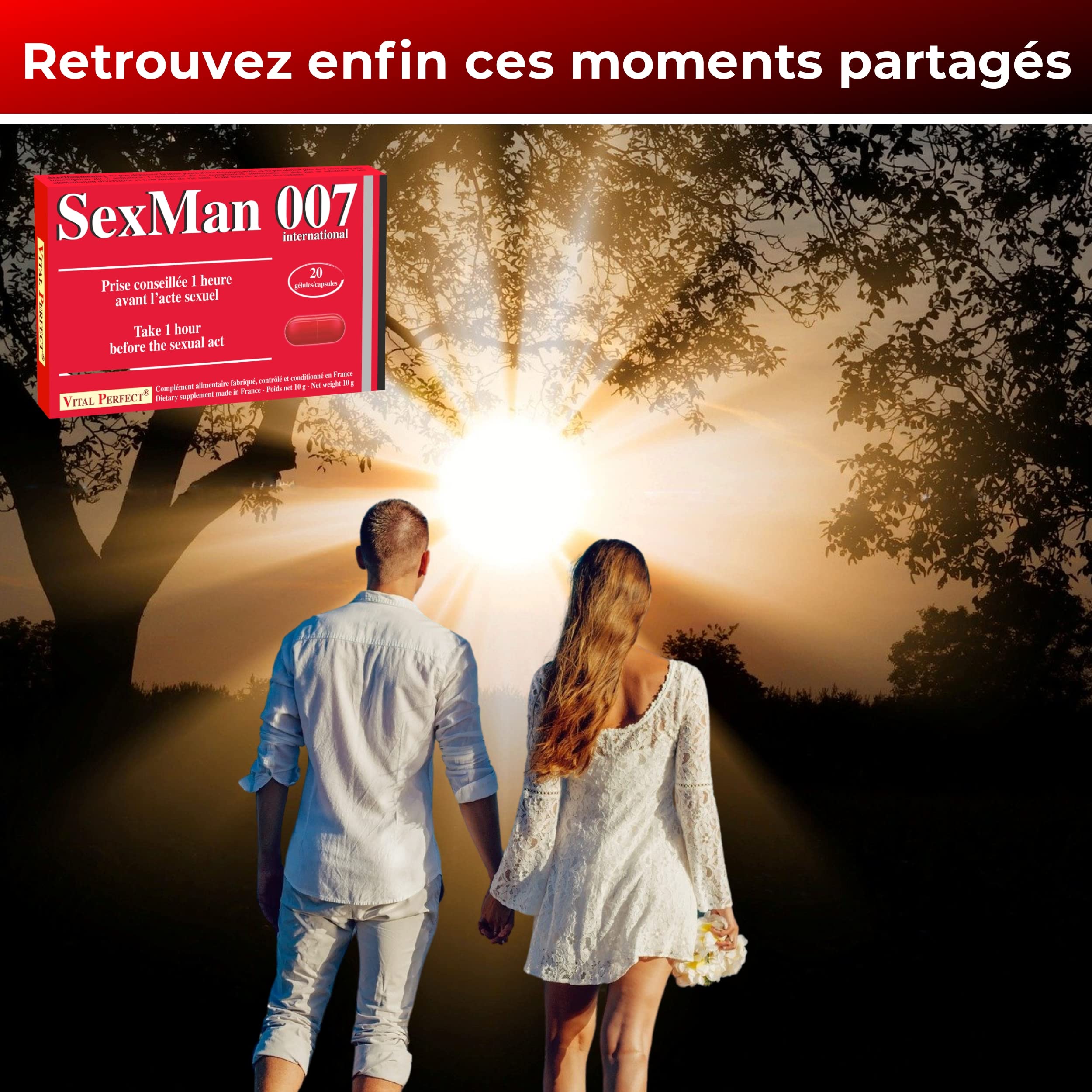 Cure aphrodisiaque puissant pour homme érection naturel - 20 Gélules - Stimulant Certifié/Fabriqué en FRANCE - Energie endurance et résistance - Complément alimentaire - Boost - libido Couple - Sexuel