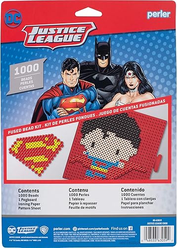 Miniatura 2 de Perler Kit de cuentas para manualidades de chibi de la liga de la justicia de Superman, 1000 piezas