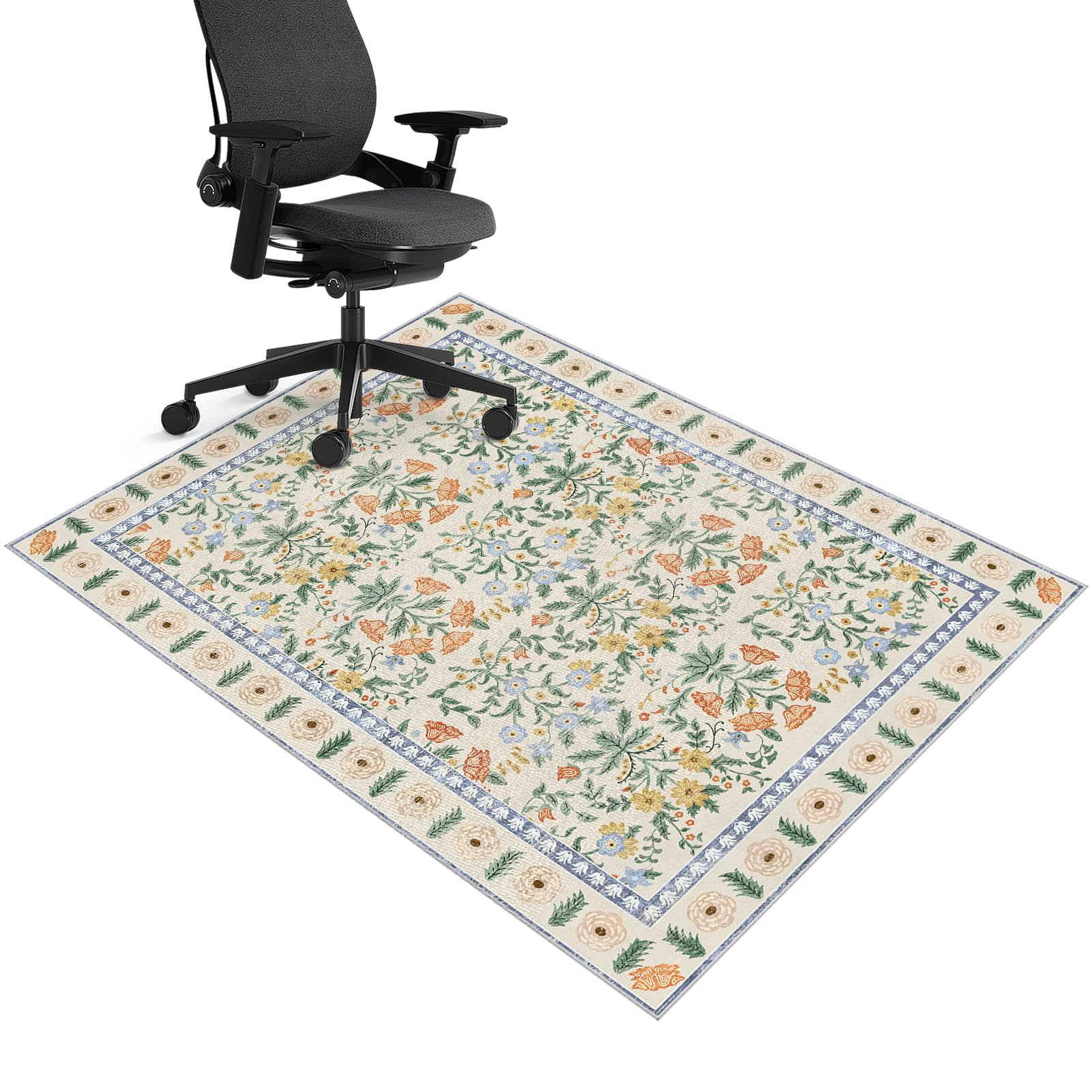Office Chair Mat for Carpeted Floor, 70 x 80 cm Desk Carpet Protector Mat for Home & Office, Vintage Floor Mat for Office Chair, Gaming Chair Mat for Hardwood Floor, Computer Rolling Chair Mat
