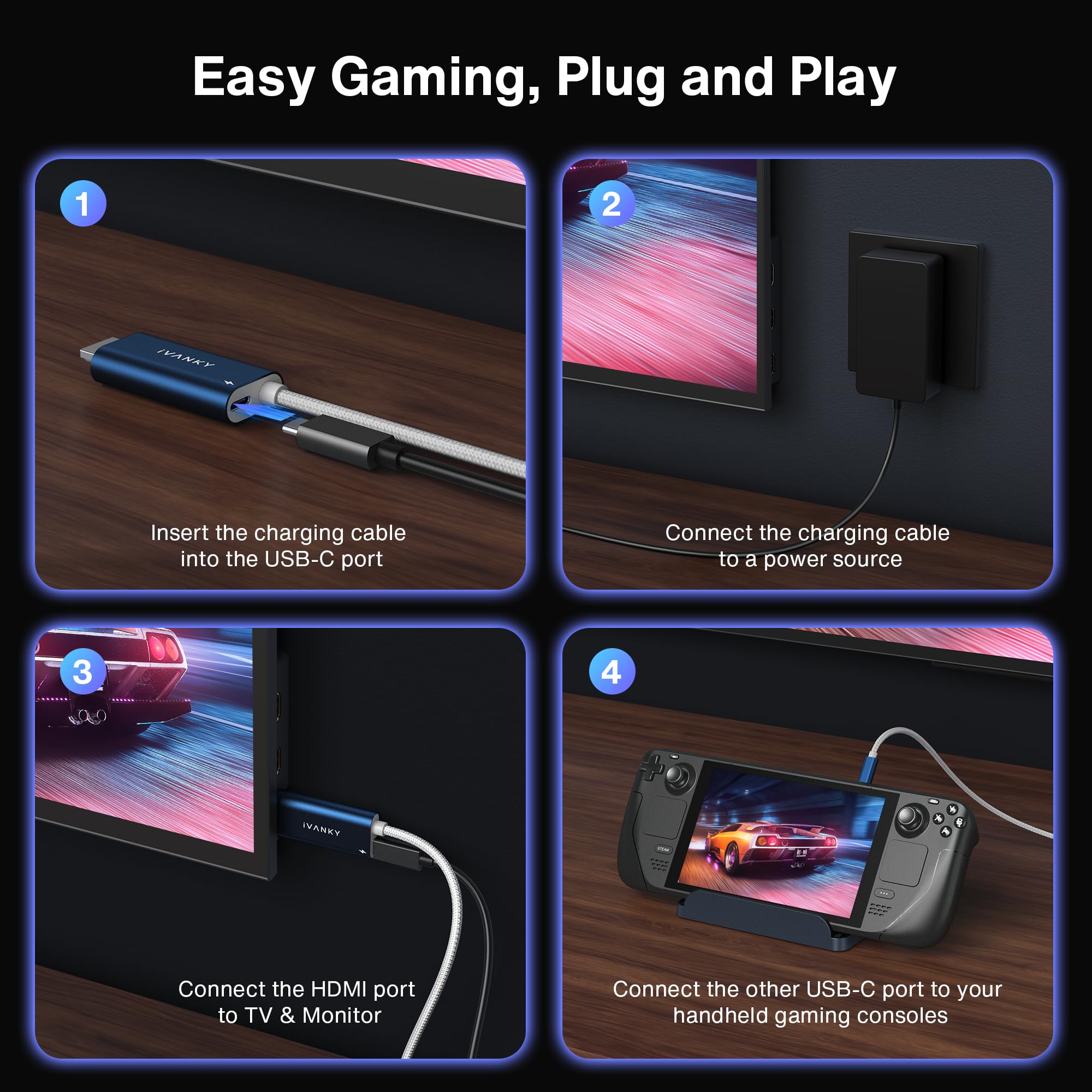 Amazon.co.jp: VANKY 2合1 USB-CからHDMIへの100W充電ケーブルドック 