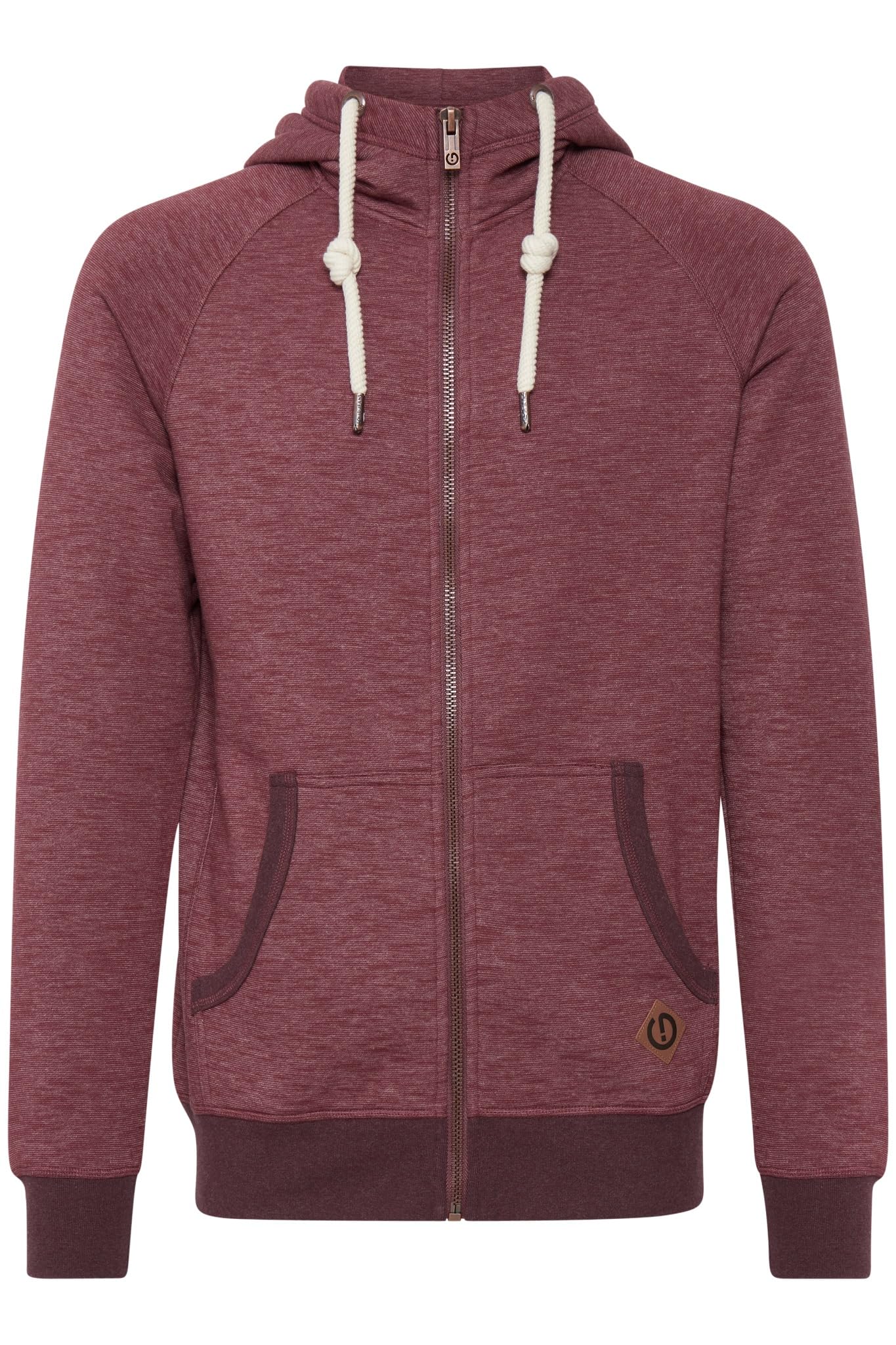 Solid Vitu Zip-Hoodie Men's Jacket, Size:M, Colour:Wine Red Melange (8985)