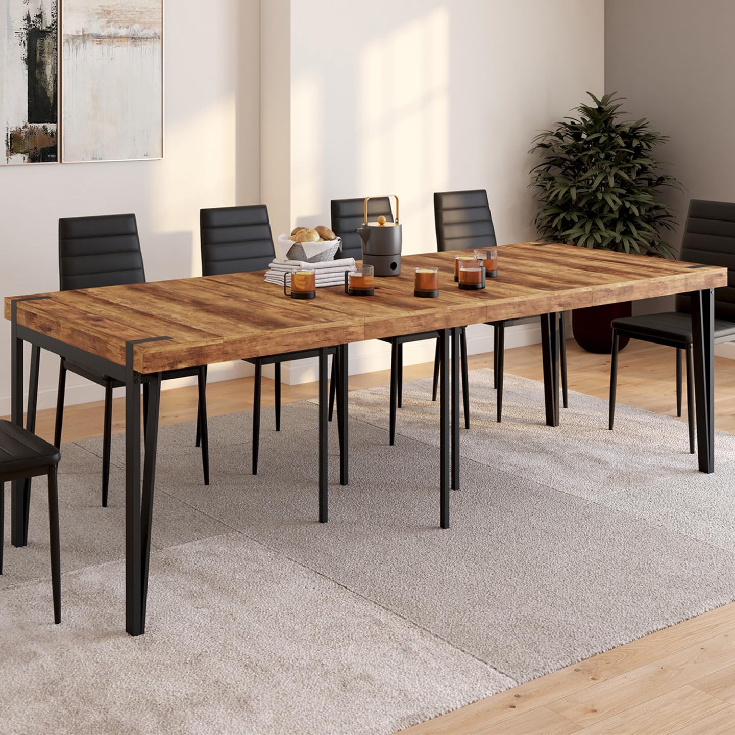 IDMarket - Consolle allungabile AUSTRIA, 10 posti, 235 cm, design industriale