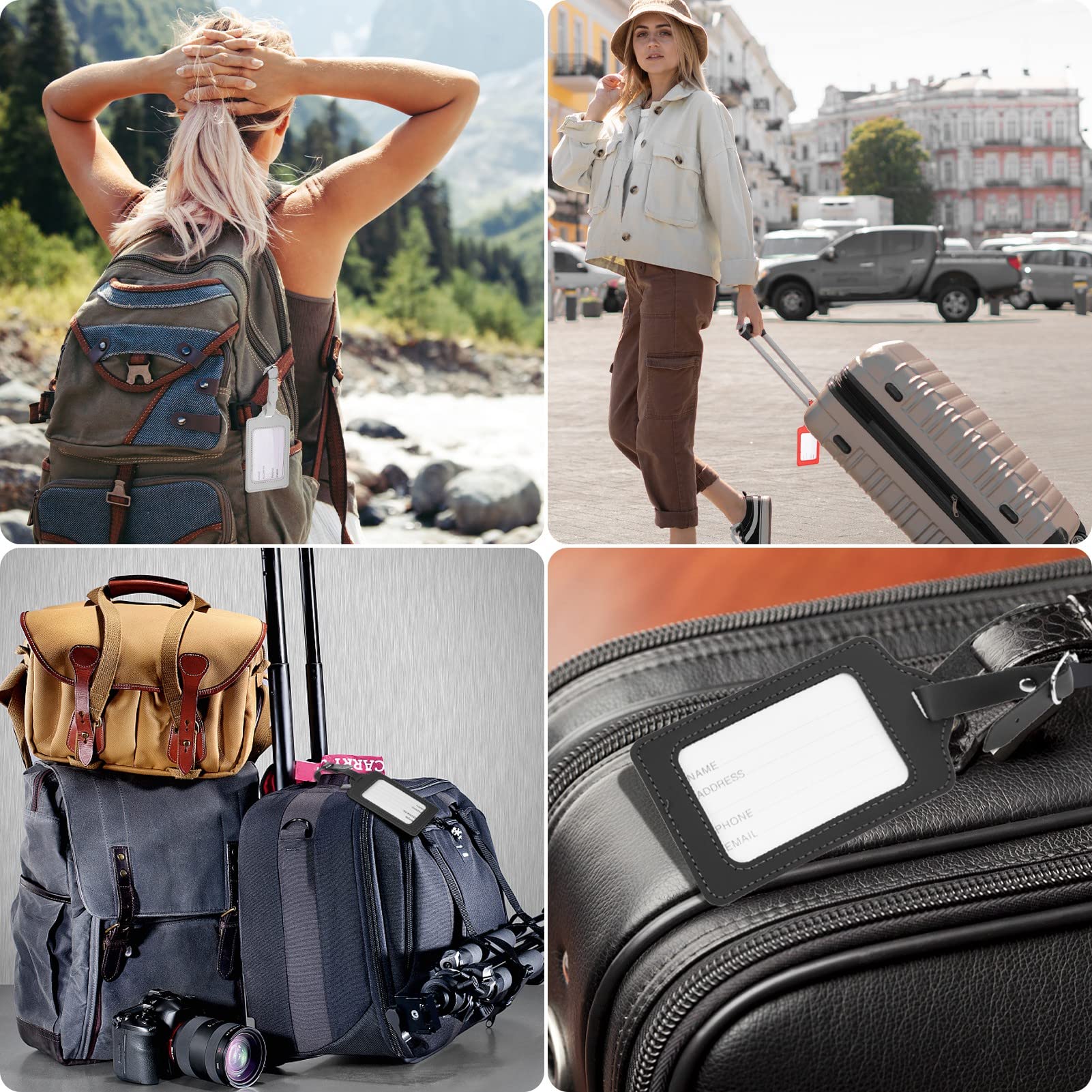 2 etichette identificative per bagagli, valigie da viaggio, per prevenire la perdita di borse e valigie