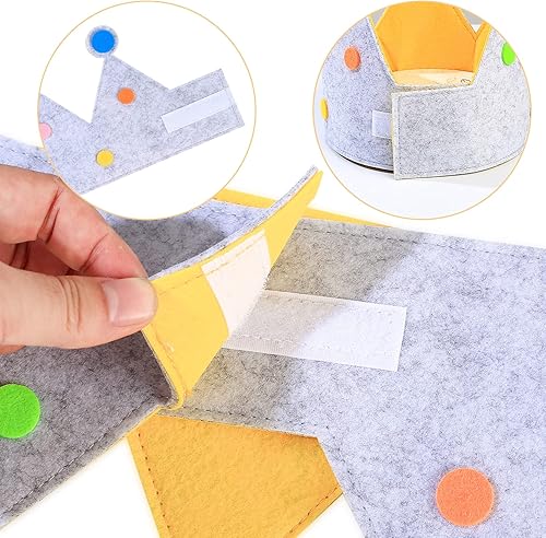 Miniatura 4 de Calcomanías 3D para niños y niñas, corona de tela, regalo de fiesta, decoración de cumpleaños, corona de 0 a 9 números reemplazables