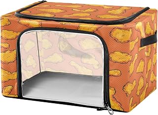 senya Crispy Fried Chicken Clothes Storage Bins with Clear Window Foldable Storage Bag with Lids