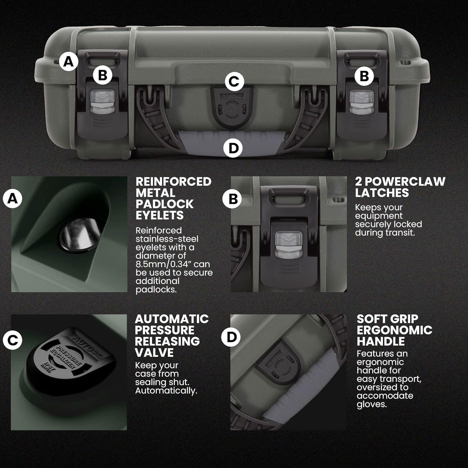 Nanuk 909 Waterproof Hard Case with Foam Insert - Olive - Image 5