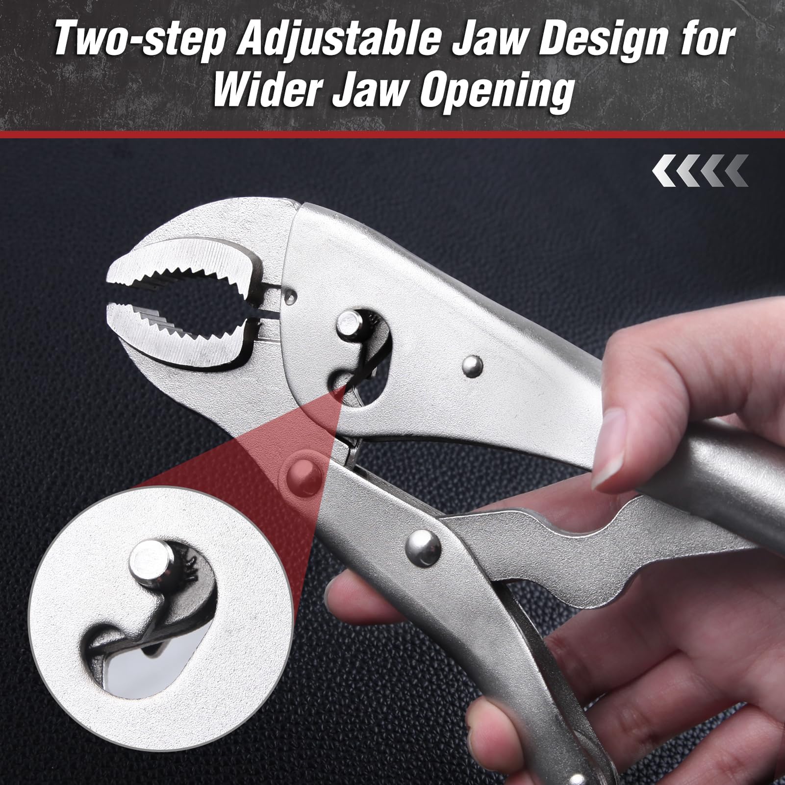 GOLD DEER 10Inch Locking Pliers Curved Jaw Vice Grips Pliers with Two-Position Opening Adjustment Vice Grip Clamps for Clamping Twisting Welding - Image 2