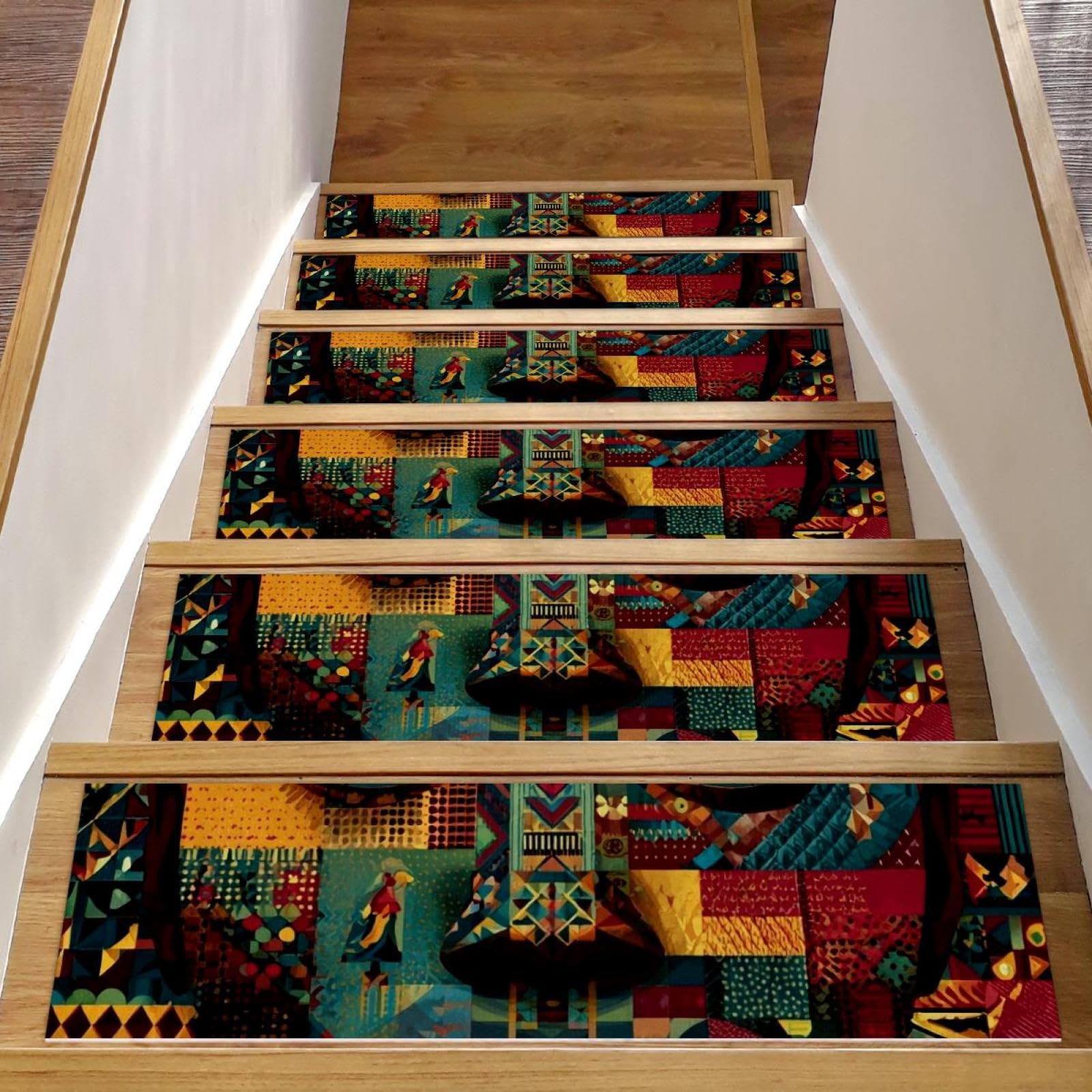 Tapis d'escalier antidérapants pour chiens et enfants sur marches en bois