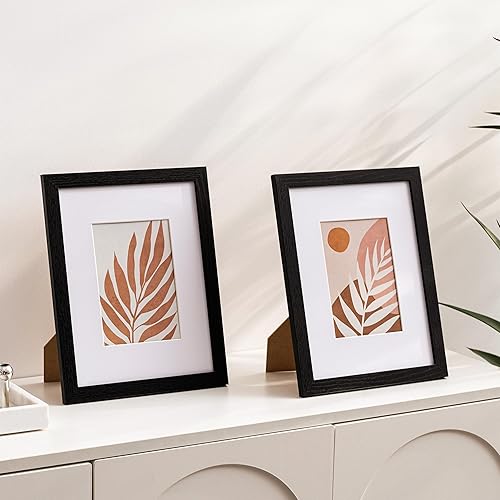 Vista 7 de eletecpro Juego de 10 marcos de fotos de 8.5 x 11 pulgadas, collage de fotos, decoración de pared, fotos de 5 x 7 con paspartú o de 8.5 x 11 Negro