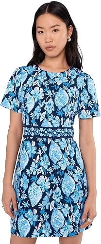 Lilly Pulitzer, Women's, Brynne Stretch Shift, Low Tide Navy Seashell Splendor E