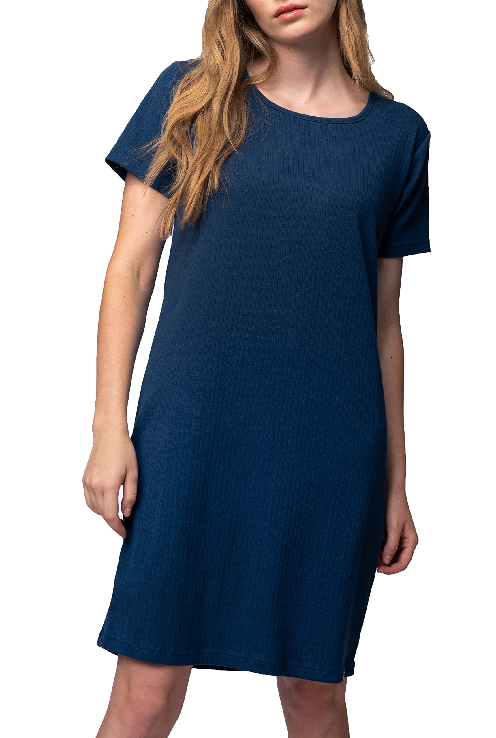 greenjama Damen Sleepshirt aus Derby-Rib, GOTS-Zertifiziert Nachthemd