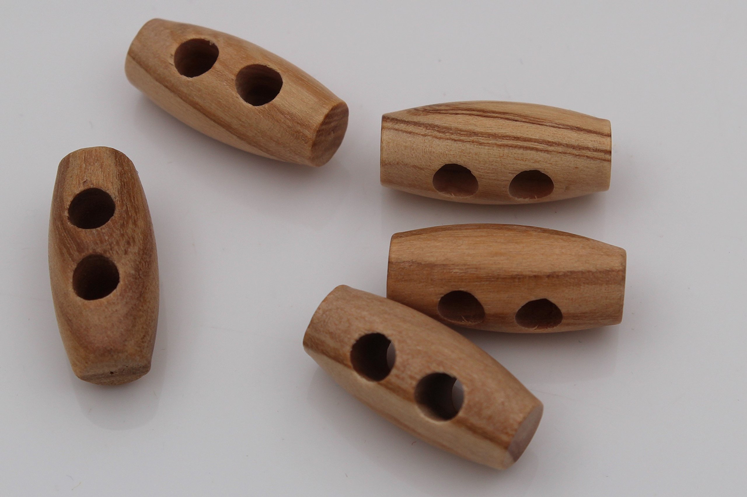 100 Holzknöpfe Aus Olivenholz – Oval, 35 X 10 Mm, 2 Löcher