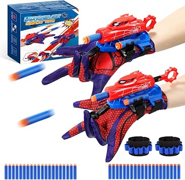 Braxel Set de 2 Gants Lanceurs de Toiles et Fléchettes Spider-Man