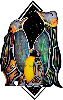 Penguin Art | Penguins & Northern Lights Print | Animal Wall Decor | Wildlife Illustration | Contemporary Fine Art | Signed by Artist