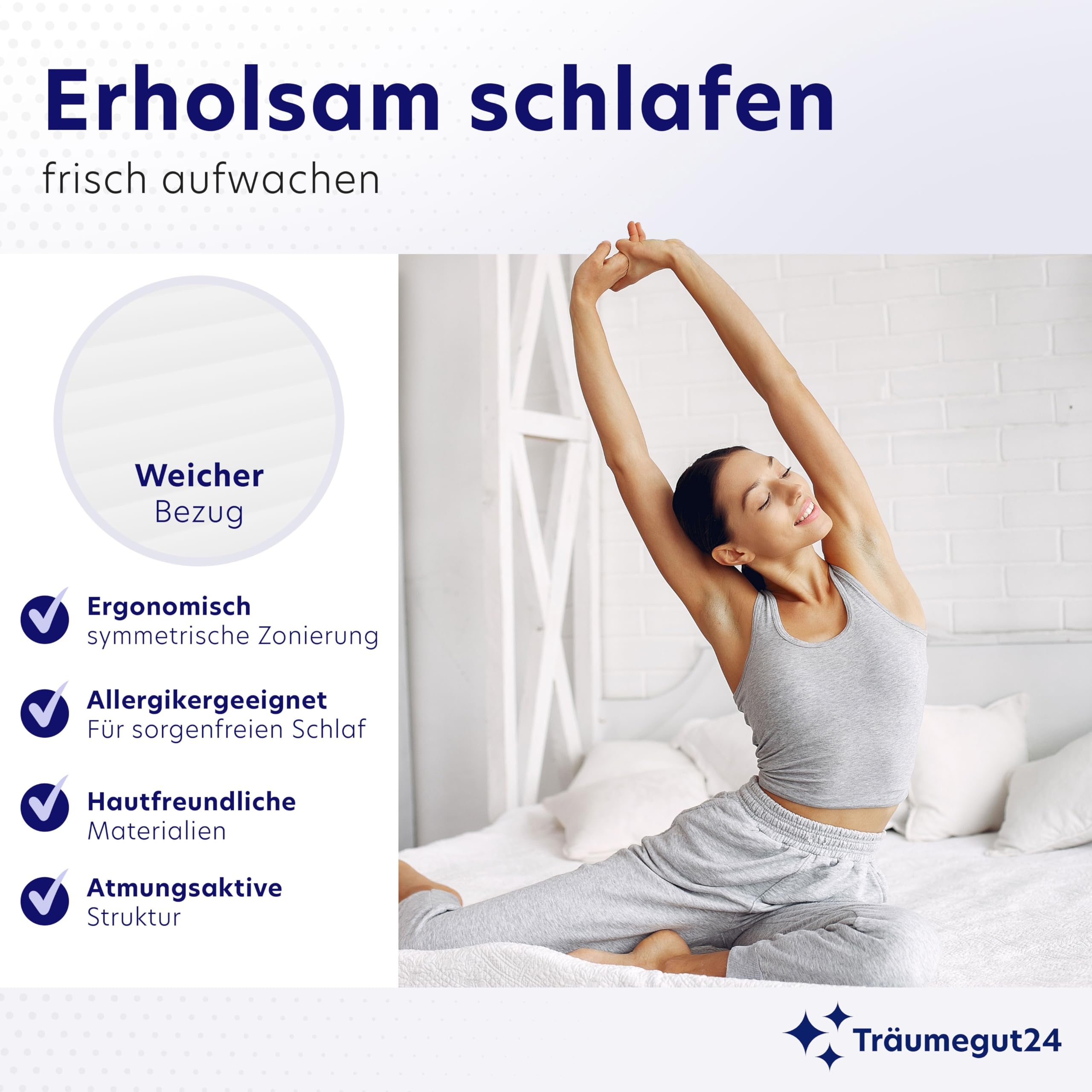 Träumegut24 AquaFlex 7-Zonen Matratze 100x200 cm | H2&H3 | Ergonomische Kaltschaummatratze | Hypoallergen & Antibakteriell | Bezug abnehmbar & waschbar | Oeko-TEX® | (19cm, 100 x 200 cm)