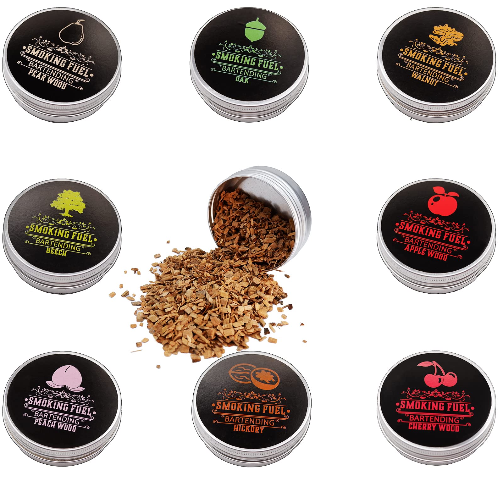 Natural Wood Chips For Cocktail Smoker Containing Pear Oak