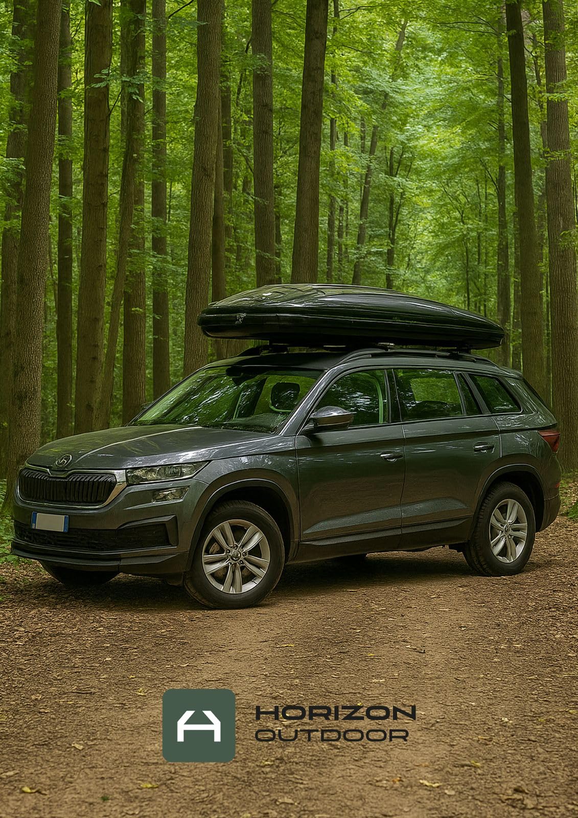 Horizon Outdoor Tienda de techo rígida de ABS ultraligera para coche SUV 4 x 4 – 2 personas, impermeable 3000 mm, colchón ergonómico, escalera retráctil, camping y Overlanding