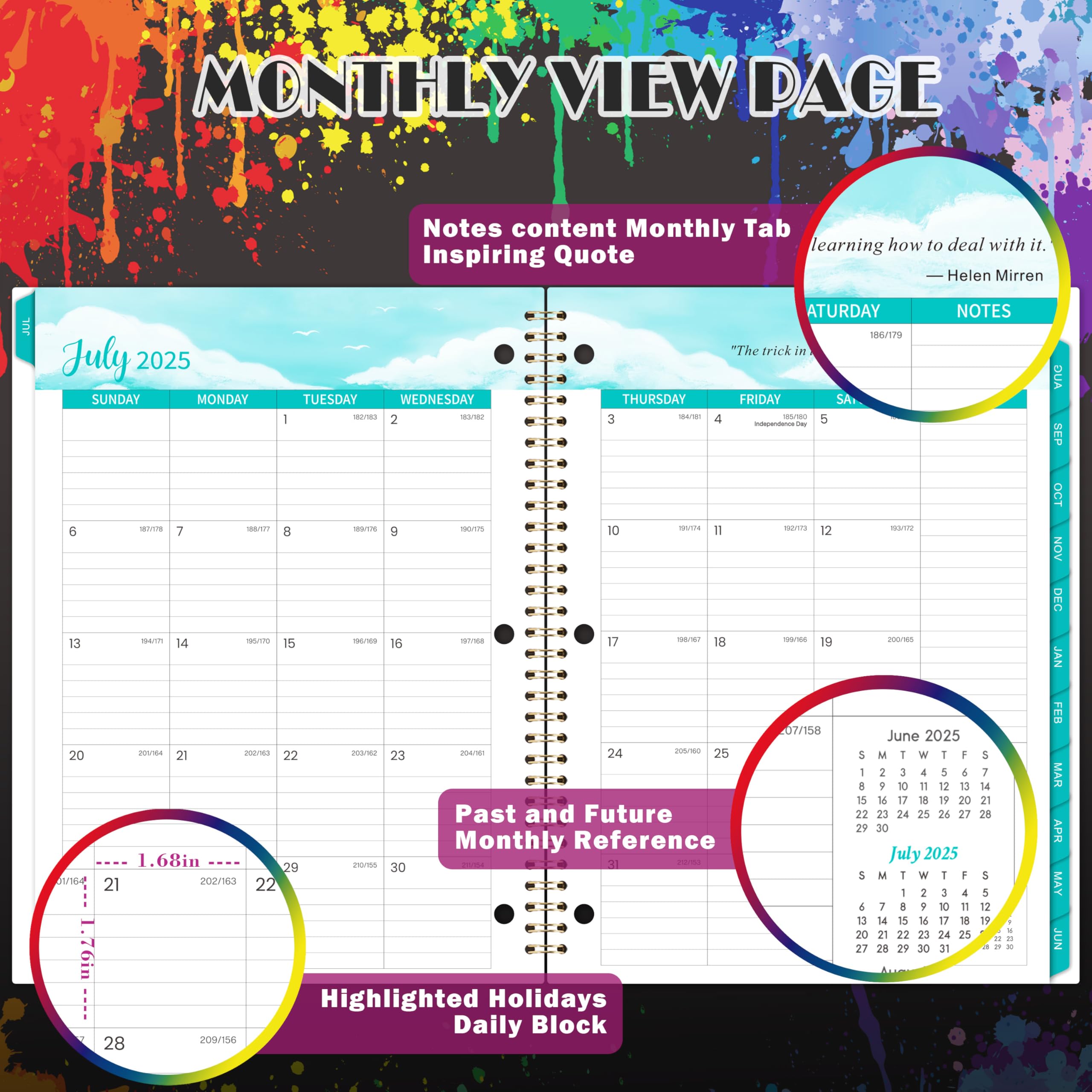Student Planner 2025-2026 - Academic Organizer July 2025 - June 2026, 9" x 11", School Planner With Stickers, 12 Monthly Tabs - Perfect for School Year - Image 3