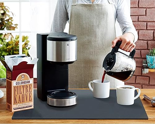 Miniatura 100 de Golener Tapete para barra de café, tapete para debajo de la cafetera, tapete para bandeja debajo de la máquina de café, tapete absorbente de goma
