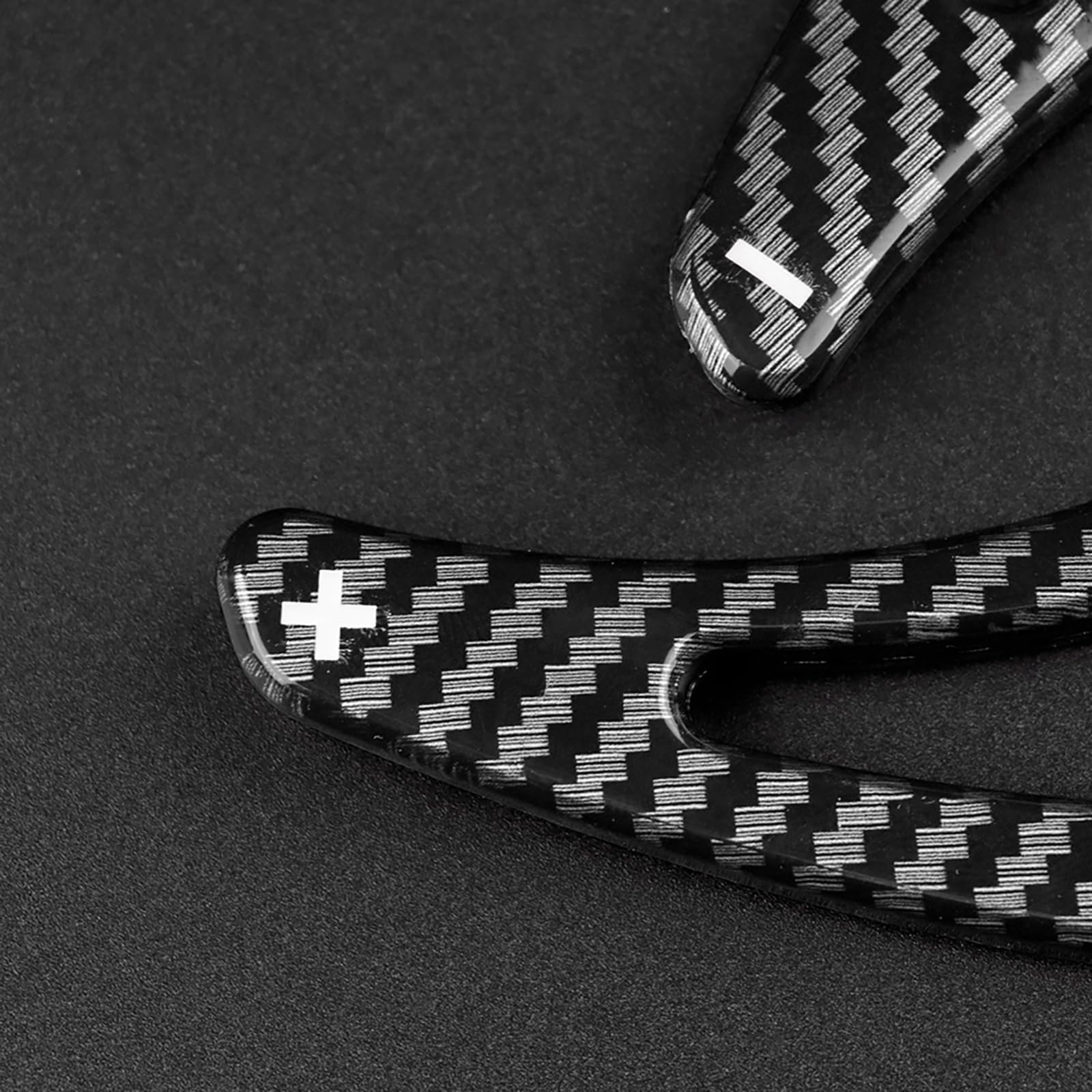 KUNGKIC ABS Volante Paddle Shift Estensioni Per VW Volkswagen Golf 8 MK8 2020 2021 2022 Accessori Decorazione Interno 2 PCS Nero Fibra Di Carbonio Pattern
