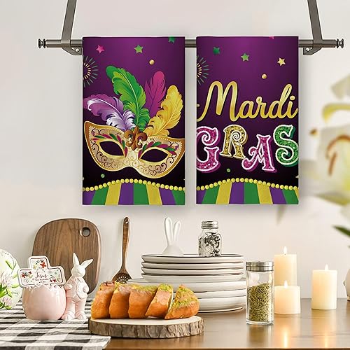 Miniatura 4 de Trapos de cocina Mardi Gras para cocina, paños de té de carnaval de Brasil de Nueva Orleans, decoración de martes gruesos, decoraciones de Mardi