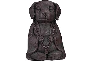 Northlight 17" Dark Gray Meditating Dog Outdoor Garden Statue