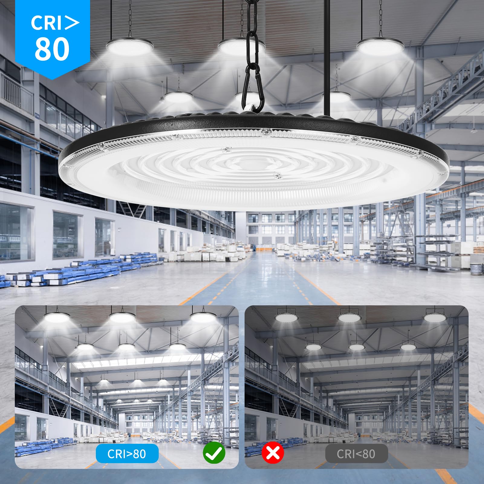 20Pack 800W Led UFO High Bay Light Cold White 6500K 80000lm AC 210-220V IP65 Waterproof Shop Lights for — view 9