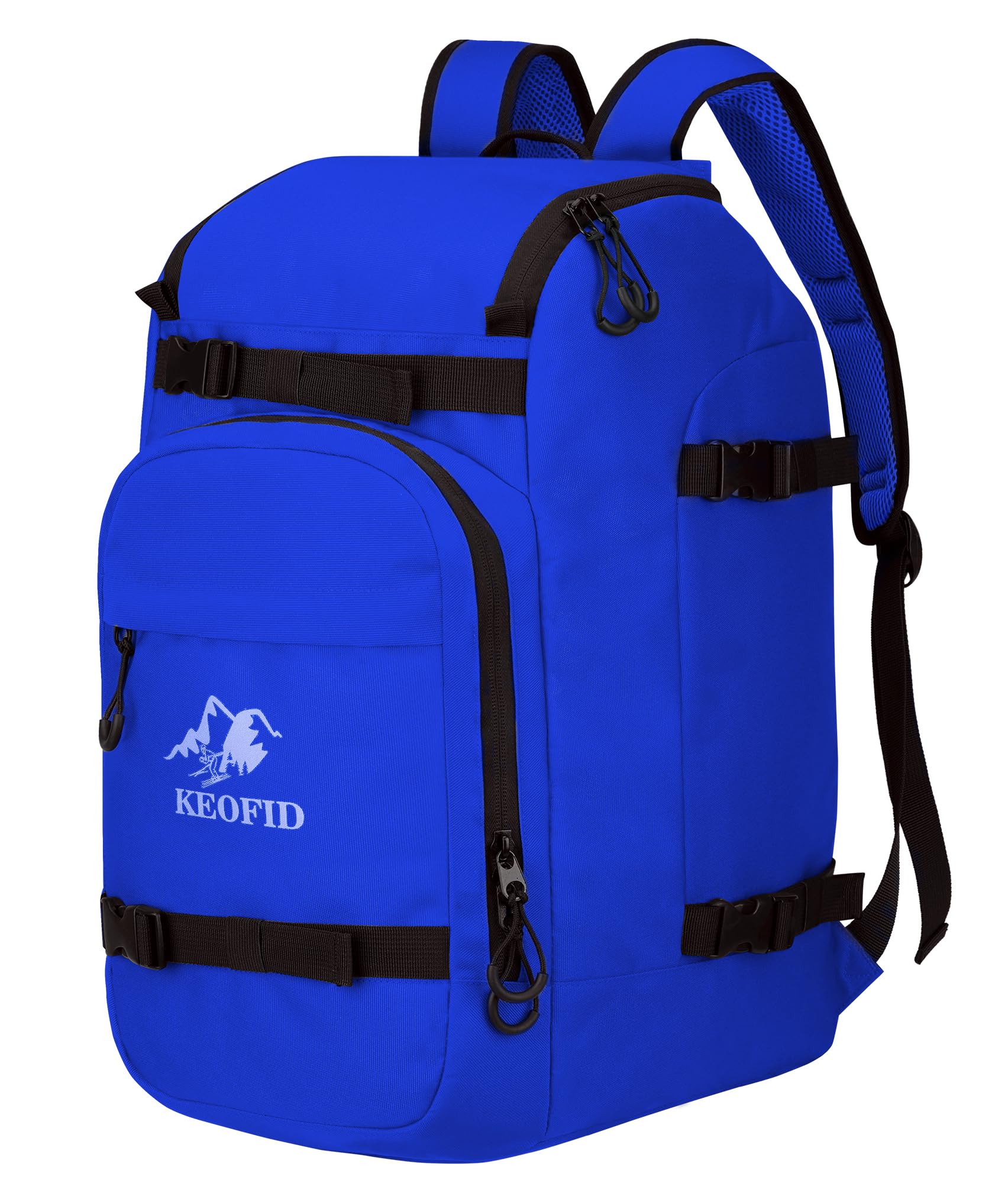 KEOFID Ski Boot Bag Backpack, Waterproof 50L Ski Bag, Travel Backpack for Ski Helmet, Snowboard and Accessories(Blue)