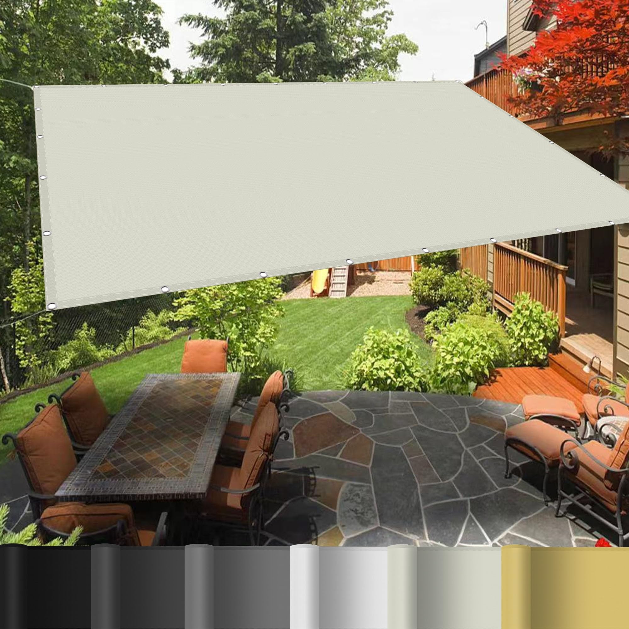 Tenda parasole impermeabile con kit di fissaggio per uso esterno – Design rettangolare versatile per giardino, patio e cortile eventi