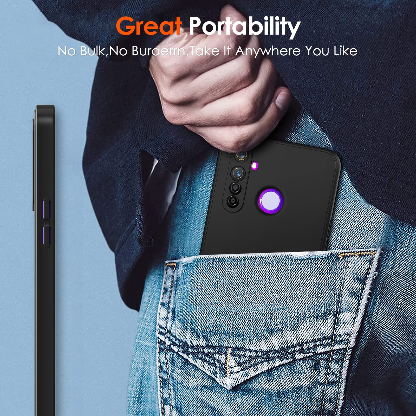 Ivoler Silikonhülle Für Realme 6 Pro – Matte Schwarze TPU-Hülle Mit Kameraschutz, Ultra Dünn