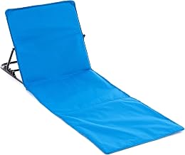 Nexos Trading Beach Mat Beach Mat Padded Foldable Adjustable Backrest (Blue - Single)