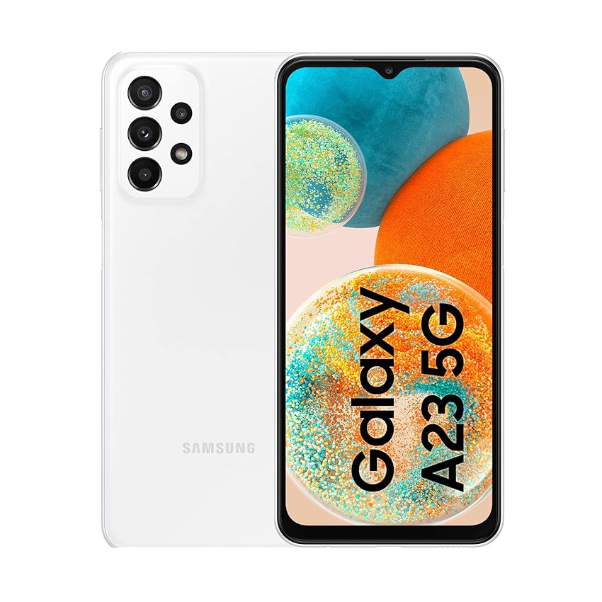 Immagine del prodotto Samsung Galaxy A23 5G Smartphone Android 12, Display Infinity-V 6.6’’¹, 4GB RAM e 128GB di memoria interna espandibile², Batteria 5000 mAh³, Awesome White (Versione Italiana)