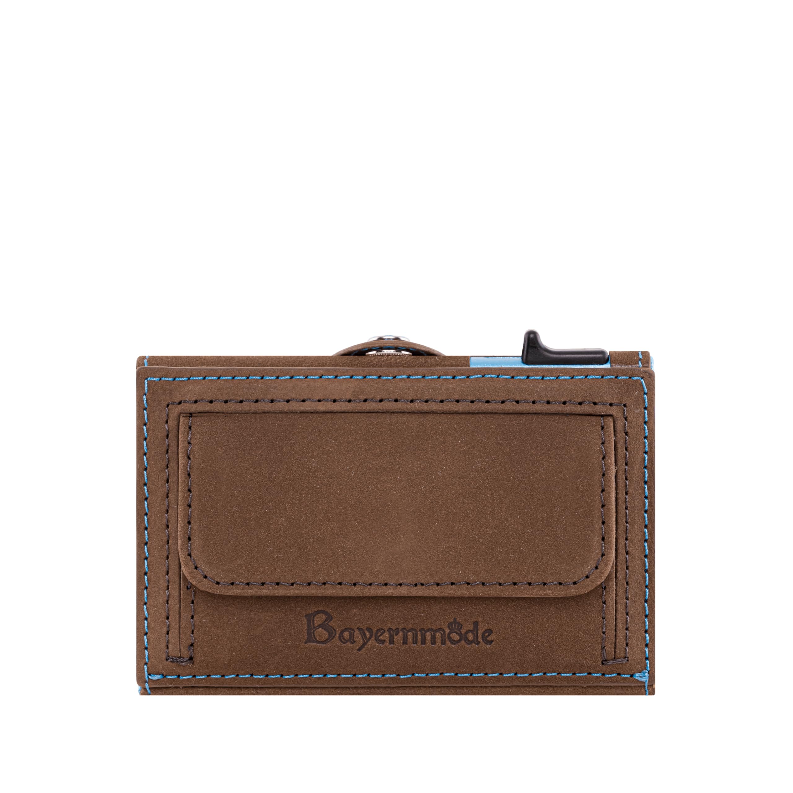 Bayern Smart Wallet Echtleder – Pop-Up Kartenetui mit Bayern Prägung, Wappen Emblem, RFID-Schutz, Münzfach & Scheinfach, personalisierbar, inkl. Geschenkbox