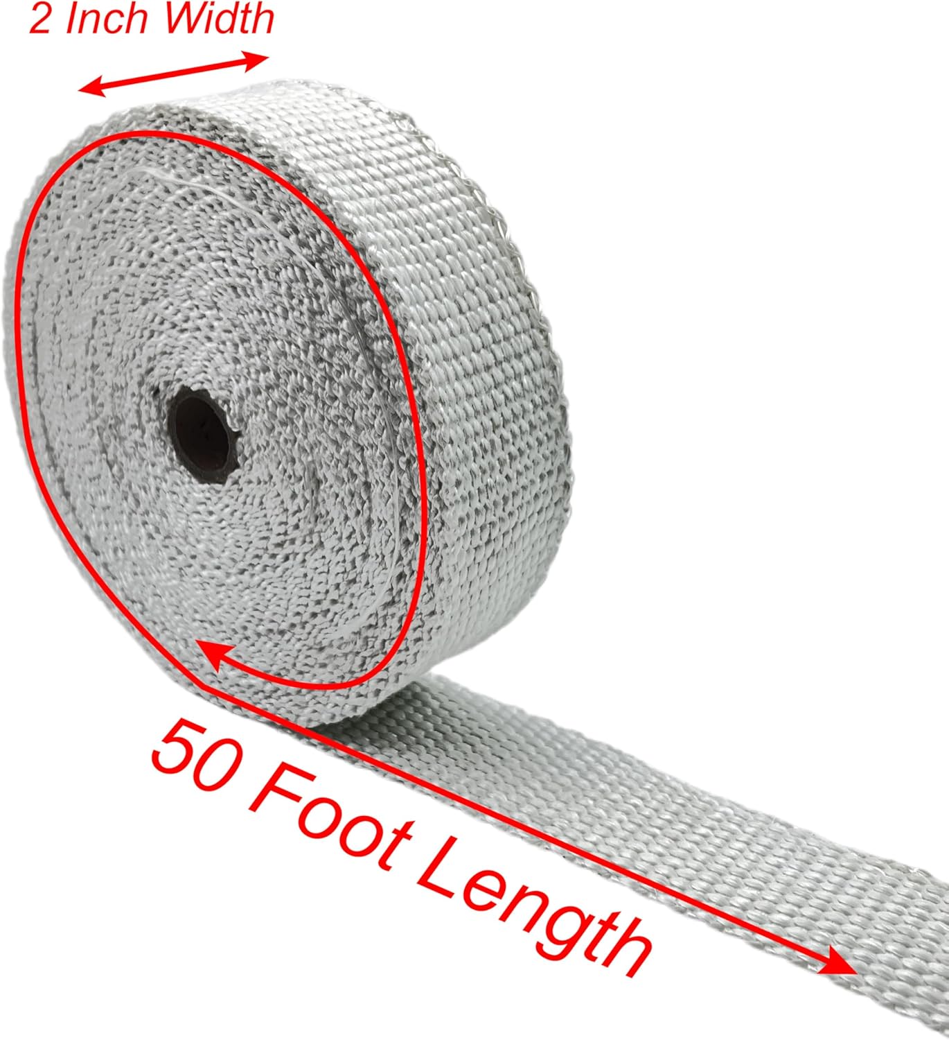 WHITE High Temperature Header Exhaust Pipe Insulation Wrap Kit: 2 Rolls White 1/8" X 2" X 50' with a Stainless Ties Kit- Thermal Zero