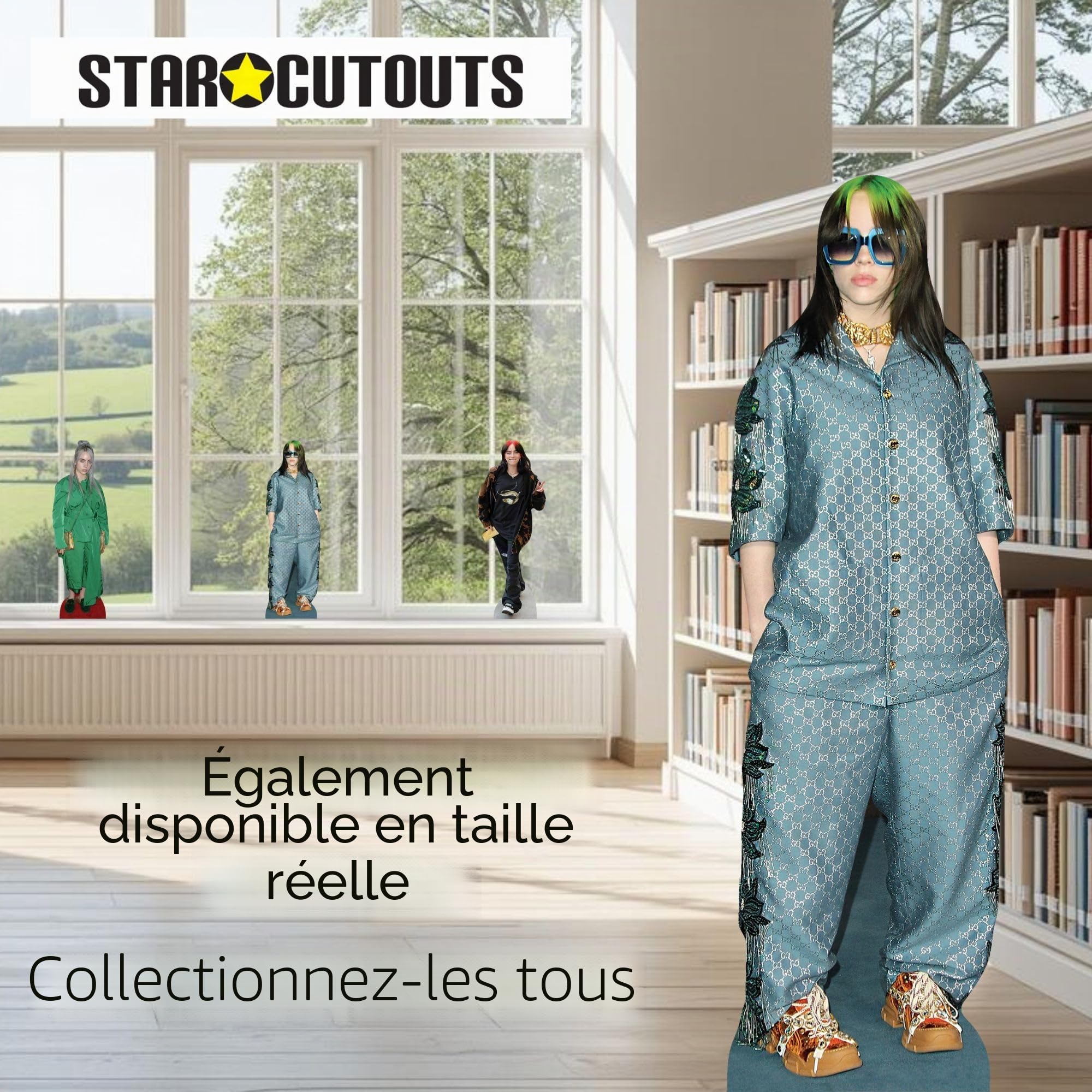 Star Cutouts Billie Eilish CS1395 Lot de découpes en Carton Hauteur 31 cm