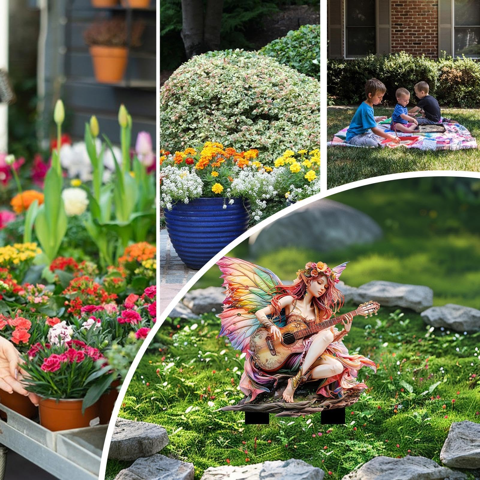 Statuette Fate Da Giardino - Decorazioni Per Vasi E Piante, Gnomi Fatati, Resistenti Agli Agenti Atmosferici - Foto 4