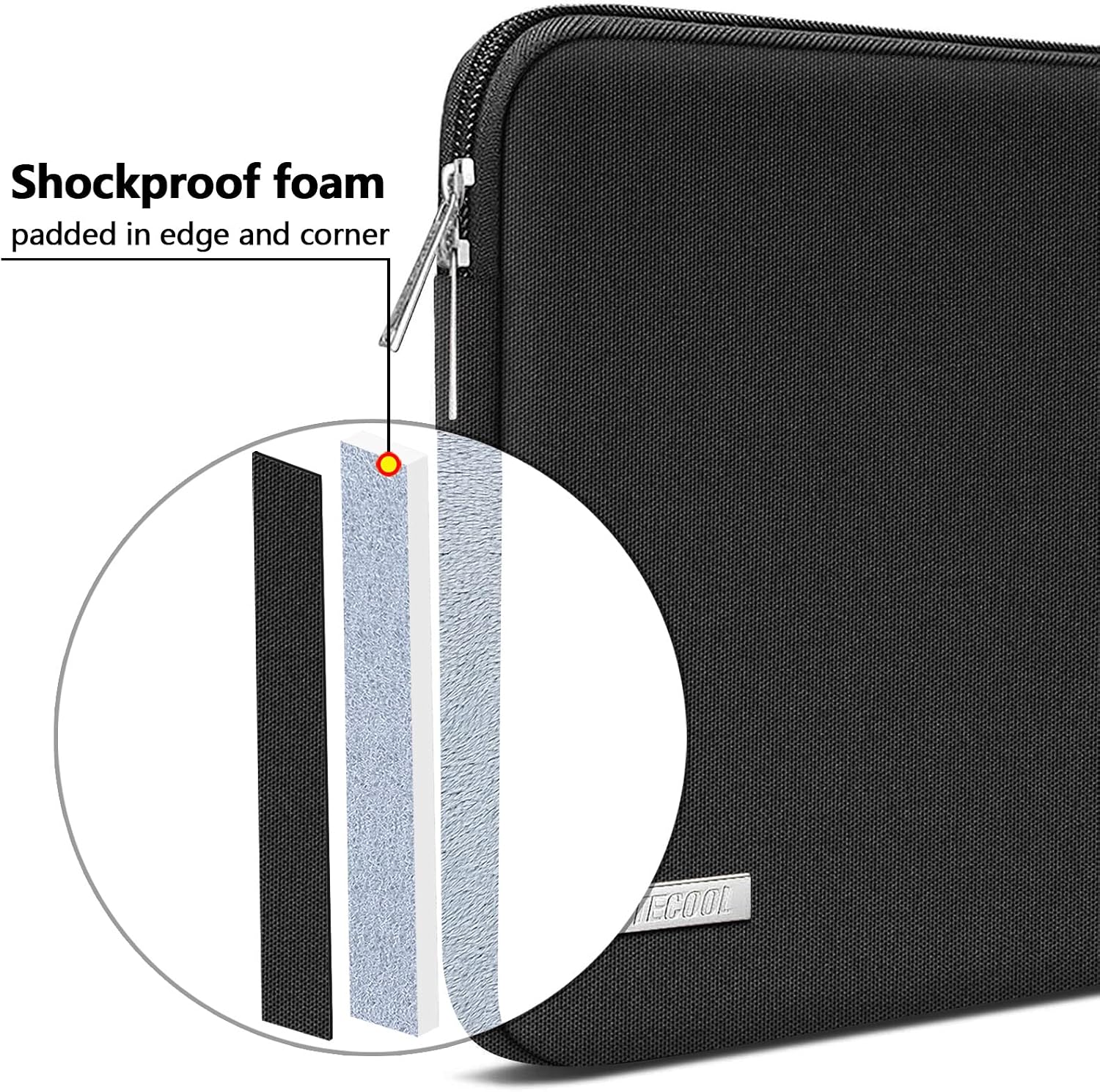 TECOOL 14 Inch Laptop Sleeve Protective Case Cover with Front Pocket for HP 14" HD/Stream 14/Pavilion 14, Lenovo 14" IdeaPad 3 ThinkPad T490, Dell Acer ASUS 14" Notebooks Chromebooks, Black