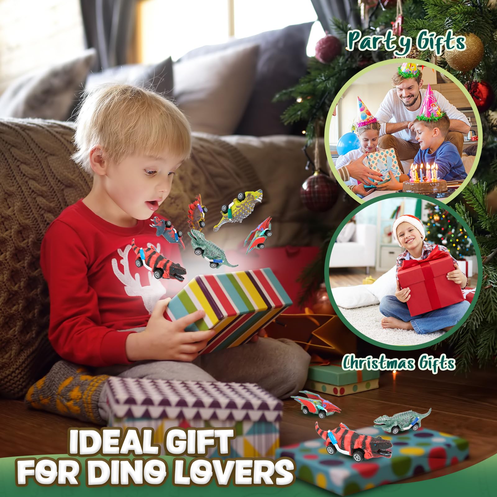 Dinosaur Pull Back Cars - 6 Pack for Toddlers -7 Dinosaur Pull Back Cars - 6 Pack for Toddlers -7