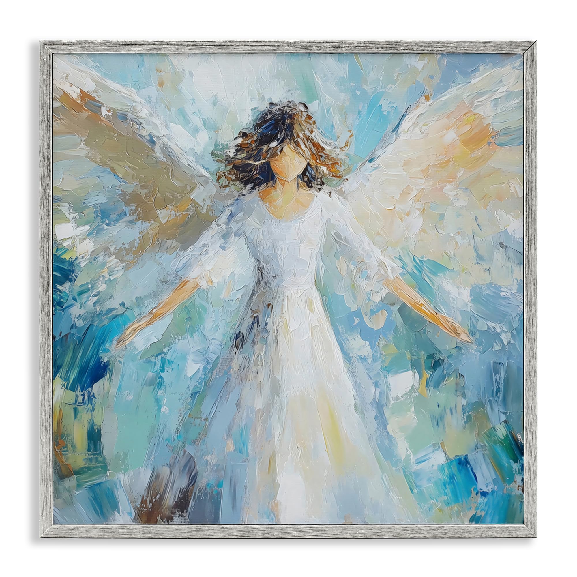 Ange volant giclée encadrée pour l'ambiance apaisante du salon