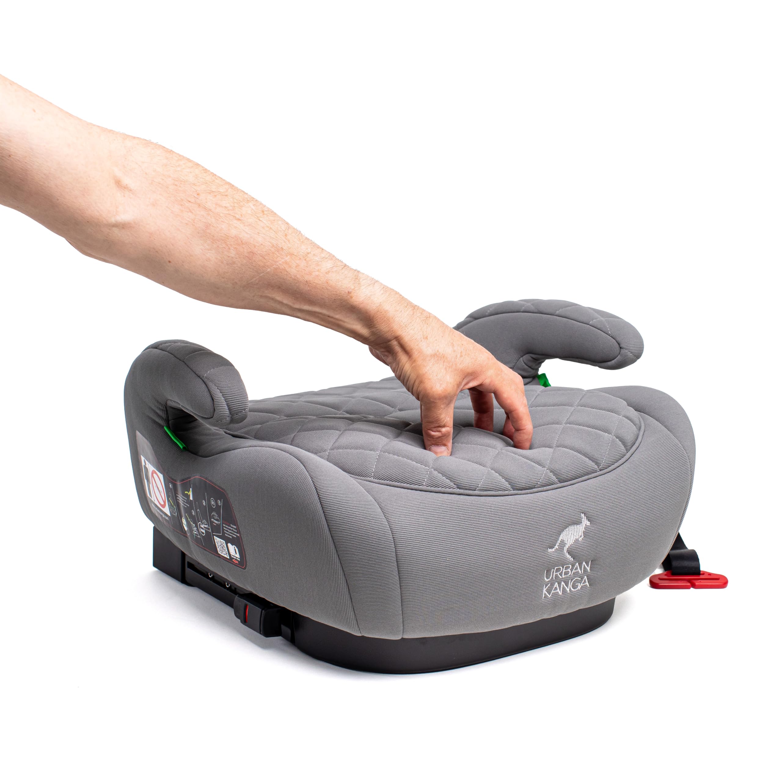 Urban Kanga Wombat Isofix podwyższenie fotelika samochodowego, 125-150 cm, grupa 3 (szare, pikowane)