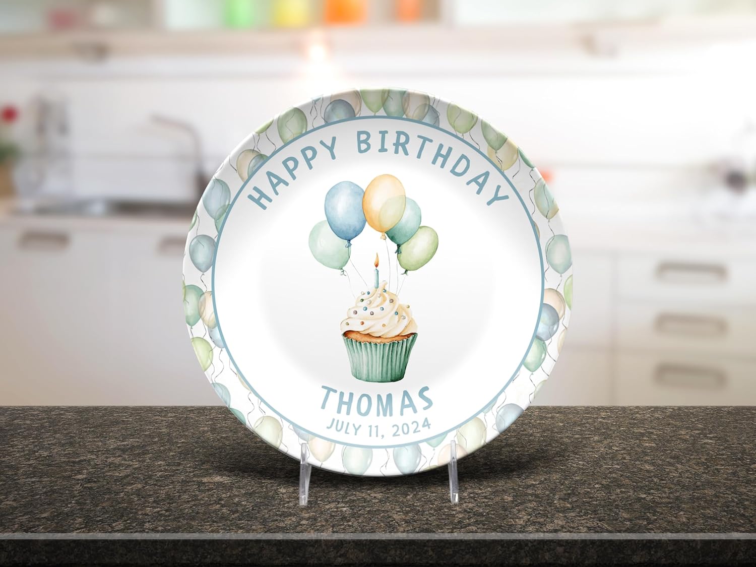 Personalized Birthday Plate - First Party Keepsake - Boys Celebration - Kids Smash Cake Dish - Unique Decorations