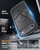 Vista 318 de Miracase Funda magnética para iPhone 14 de 6.1 pulgadas, protector de pantalla de vidrio templado integrado + protector de lente, compatible