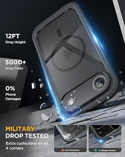 Miniatura 344 de Miracase Glass Series - Funda magnética para iPhone 15, compatible con MagSafe, de cuerpo completo, protector de pantalla de vidrio 9H integrado