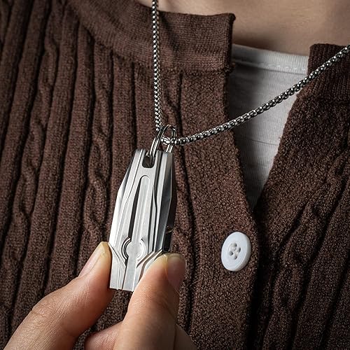 Miniatura 5 de FEGVE Silbato de emergencia de titanio silbato salvavidas portátil silbato de seguridad al aire libre fuerte hasta 120-130 db para supervivencia de