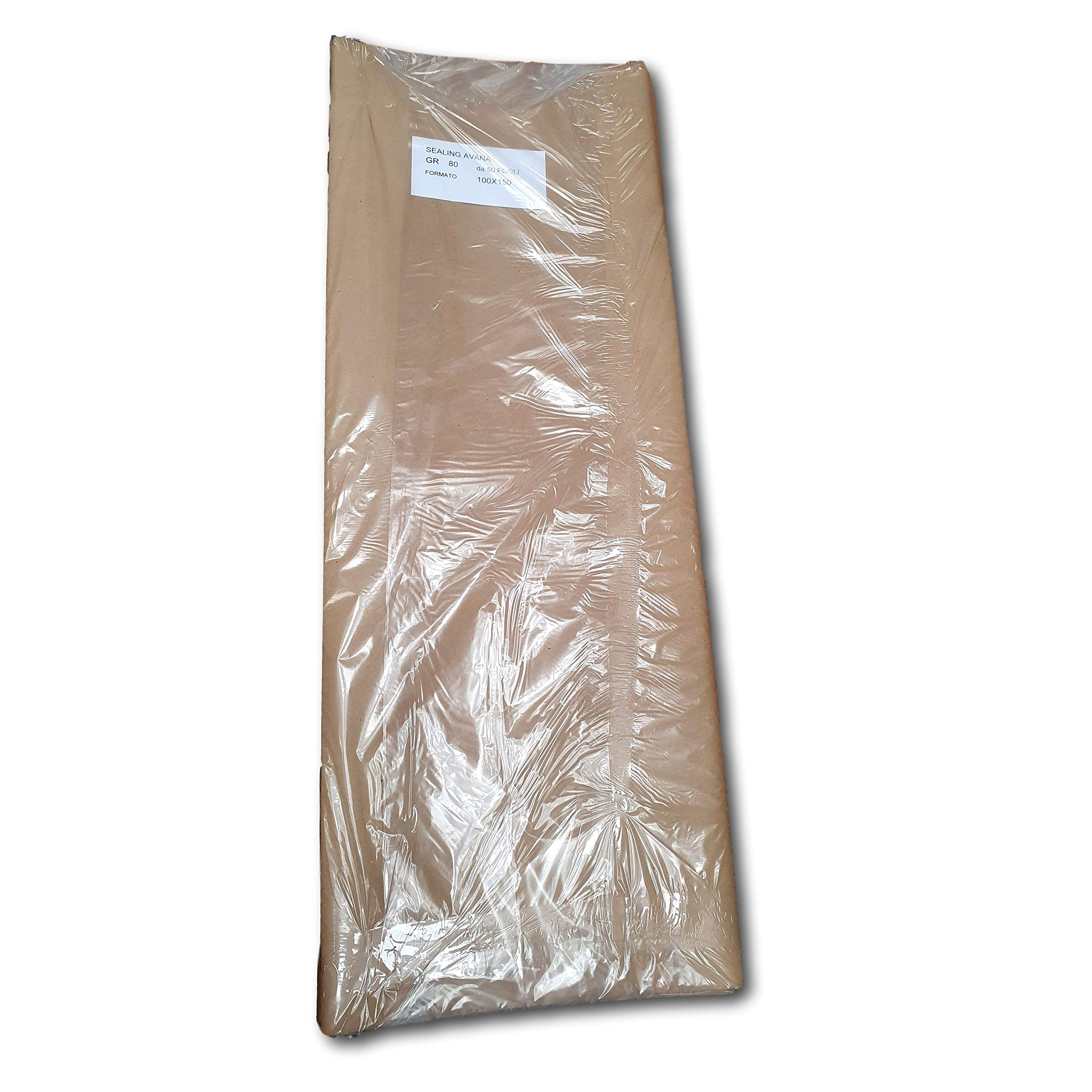 IMBALLAGGI 2000-50 Fogli Carta Avana 100x150 cm, Confezione da 5 Kg – Carta Imballo Robusta per Pacchi, Traslochi e Protezione Oggetti
