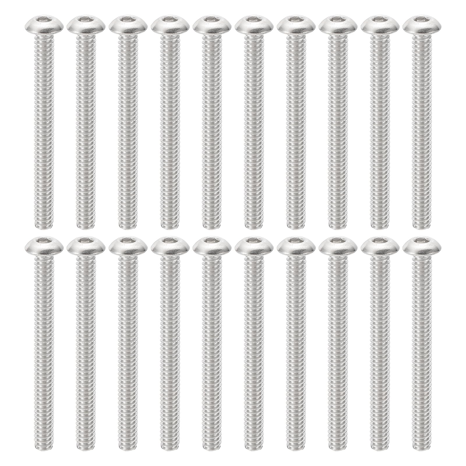 PATIKIL #10-24x2" Button Head Socket Cap Screws, 20 Pcs 304 Stainless Steel 18-8 Socket Cap Screw Bolts Allen Hex Drive Full Thread UNC