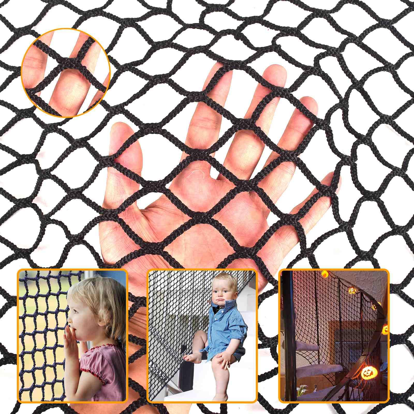 kobadi Balcony Netting Rope Net 3.3ft x 9.9ft Black