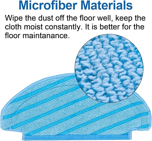 Miniatura 3 de 6 almohadillas de tela lavables y 30 paños desechables de repuesto para Ecovacs Deebot Ozmo T8 AIVI T8 Max T8 T8 T8+ Series T9 N8, N8 Pro Plus N8